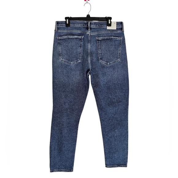 AGOLDE Nico High Rise Slim Fit  Distressed Blue Skinny Ankle Jeans 32 NWT - Picture 2 of 9